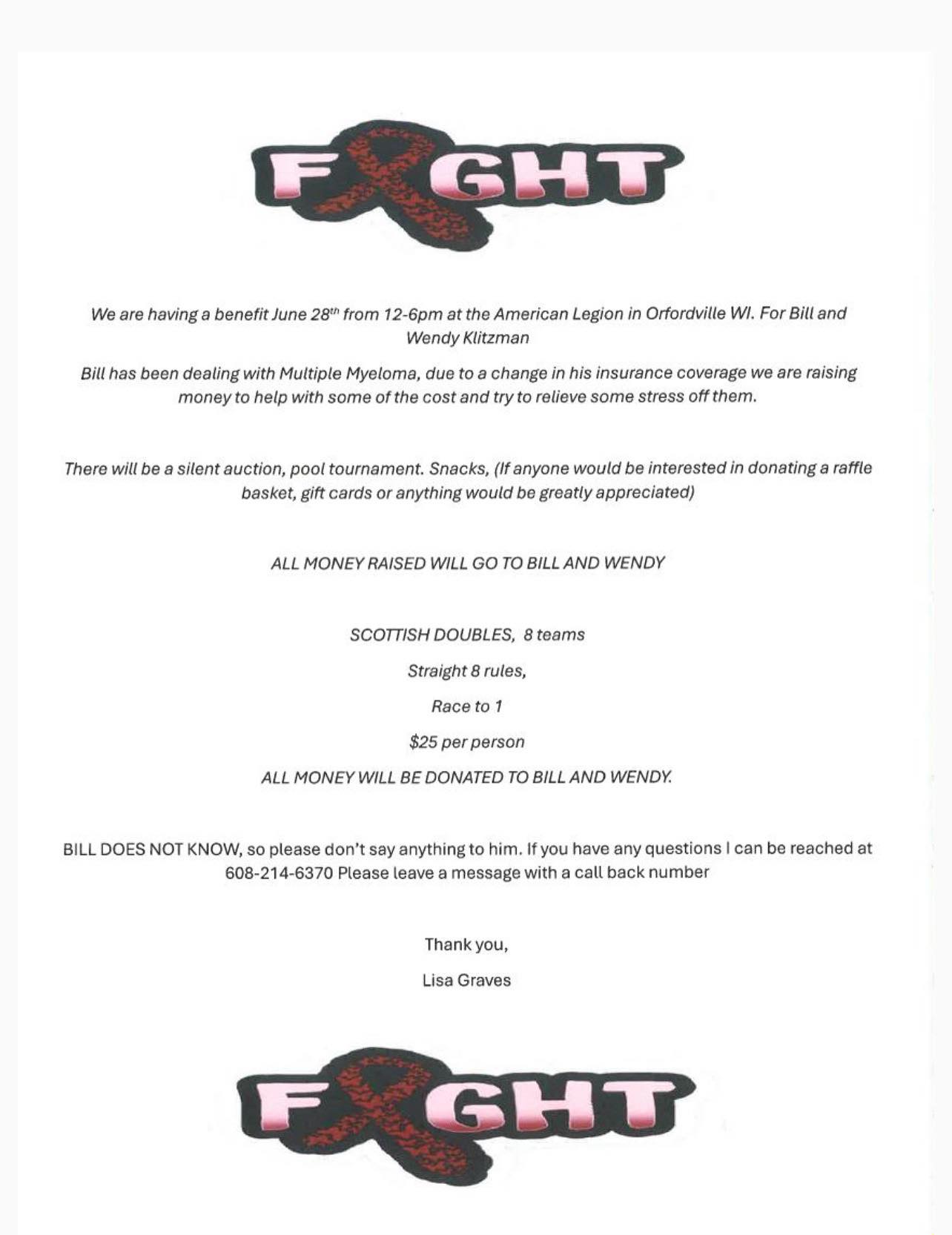 Fight Fundraiser June 28 2025