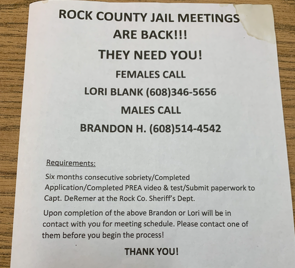 Rock County Jail Meetings